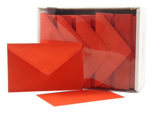 BUSTE 250pz+FOGLIETTO250pz ROSSO E30055