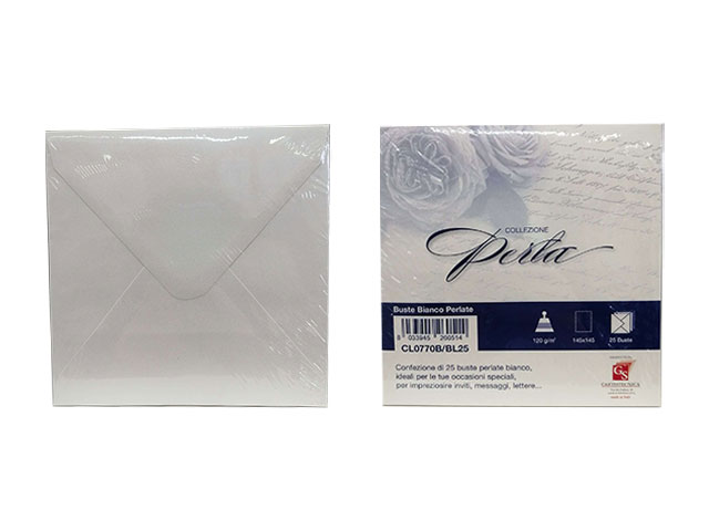 BUSTA BIANCO PERLA 14,5×14,5 25pz CL077