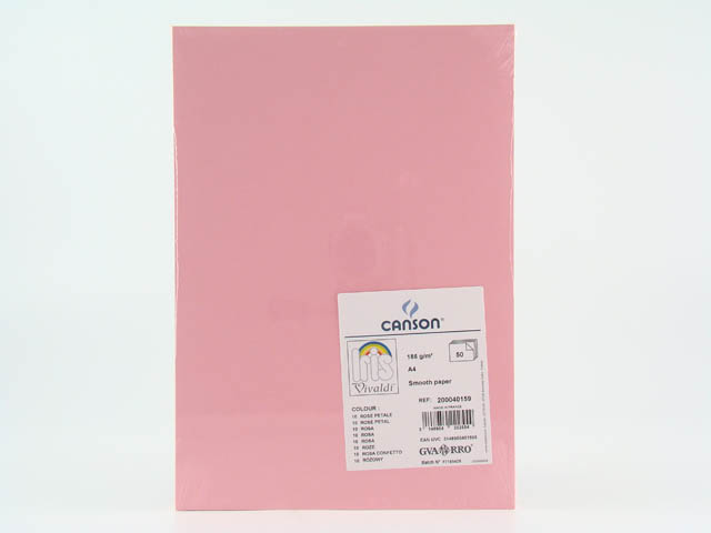 FOGLI VIVALDI A4 185G ROSA COL.10 PZ.50