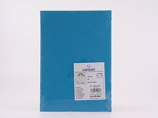 FOGLI VIVALDI A4 185G AZZURRO 22 50pz