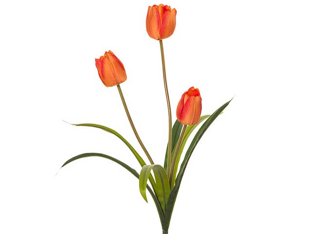RAMO C/3 TULIPANI H.50CM ARANCIONE 2FV568