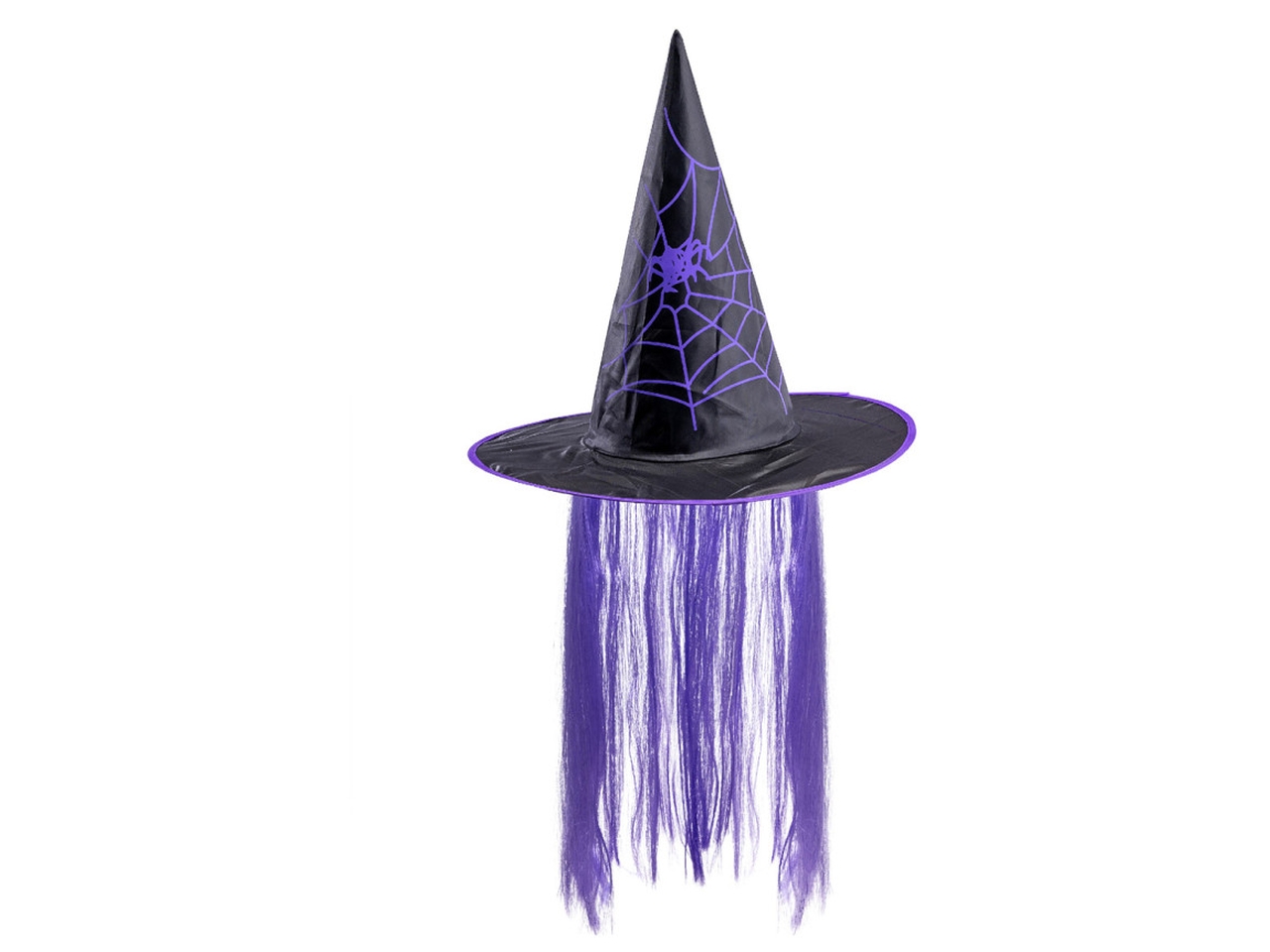 CAPPELLO STREGA C/CAPELLI VIOLA 35CM 03731 CAPPELLO STREGA C/CAPELLI VIOLA 35CM 03731