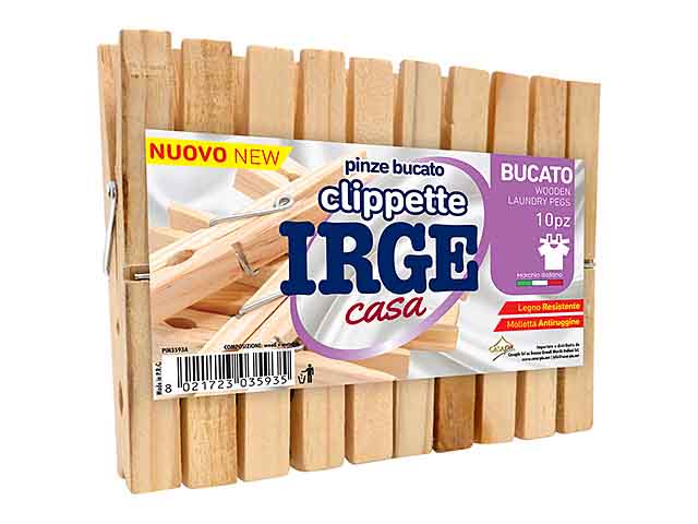 PINZE BUCATO LEGNO 10pz PIN3593A PINZE BUCATO LEGNO 10pz PIN3593A