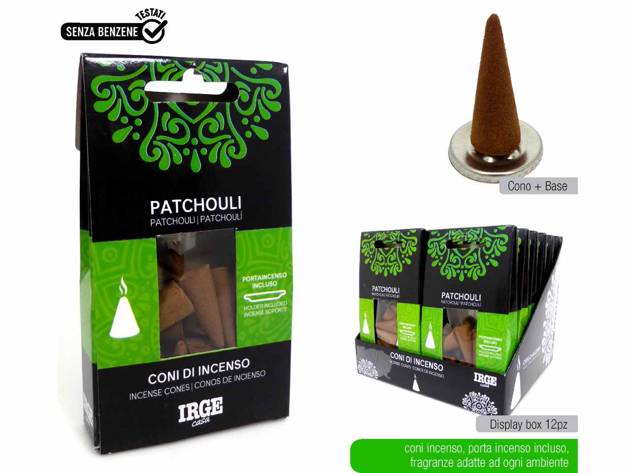 INCENSO PATCHOULI 12pz DEO4322A