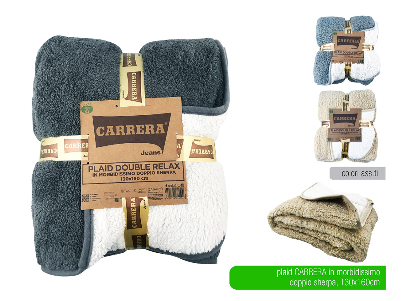 PLAID DOUBLE RELAX CARRERA 130x160cm COP5552A