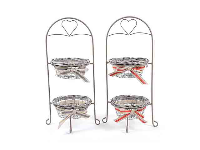 L.WELCOME CESTO 2pz C/STAND FERRO90323