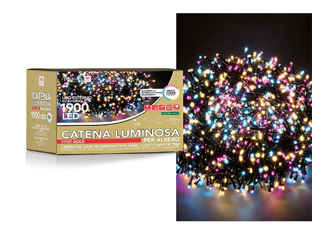 CATENA LUCI 1900LED N.COLOR U.E.51561
