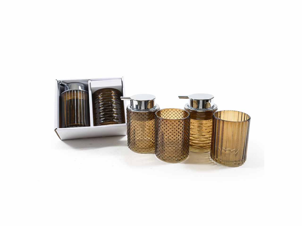 SET BAGNO 2pz IN VETRO COL.240ml 12220