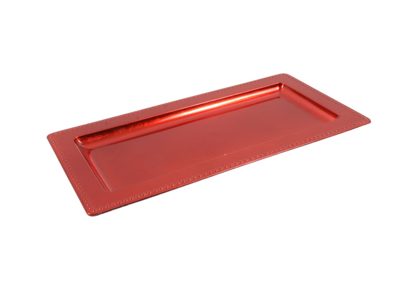 VASSOIO FOGLIA ORO ROSSO IN PLAST 87475