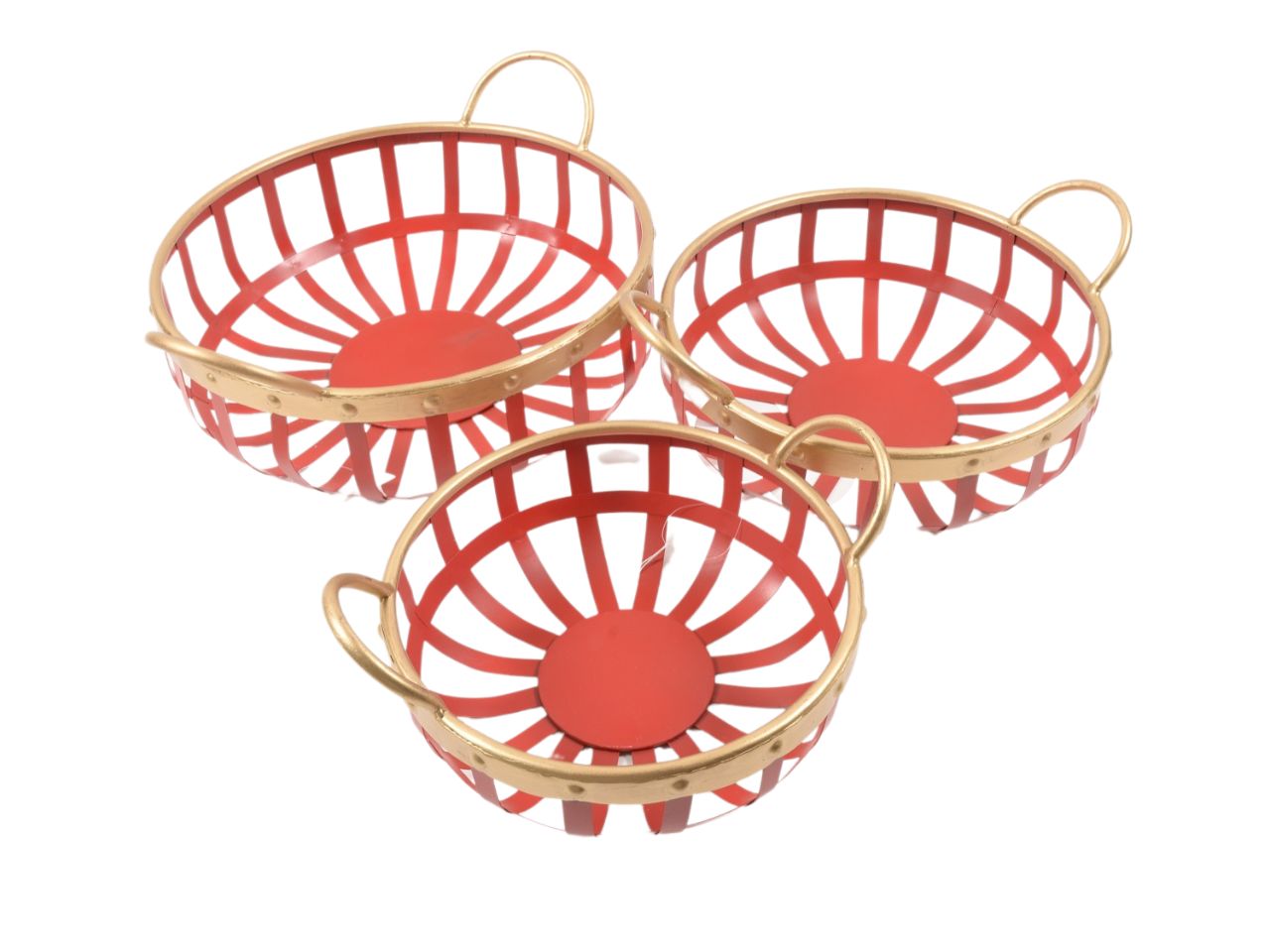 CESTE 3pz METALLO 58984