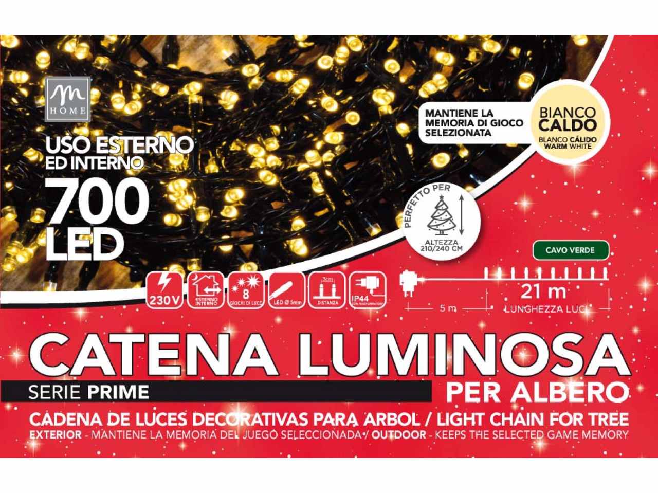 CATENA LUMINOSA 700 LED COLORE BI 88830