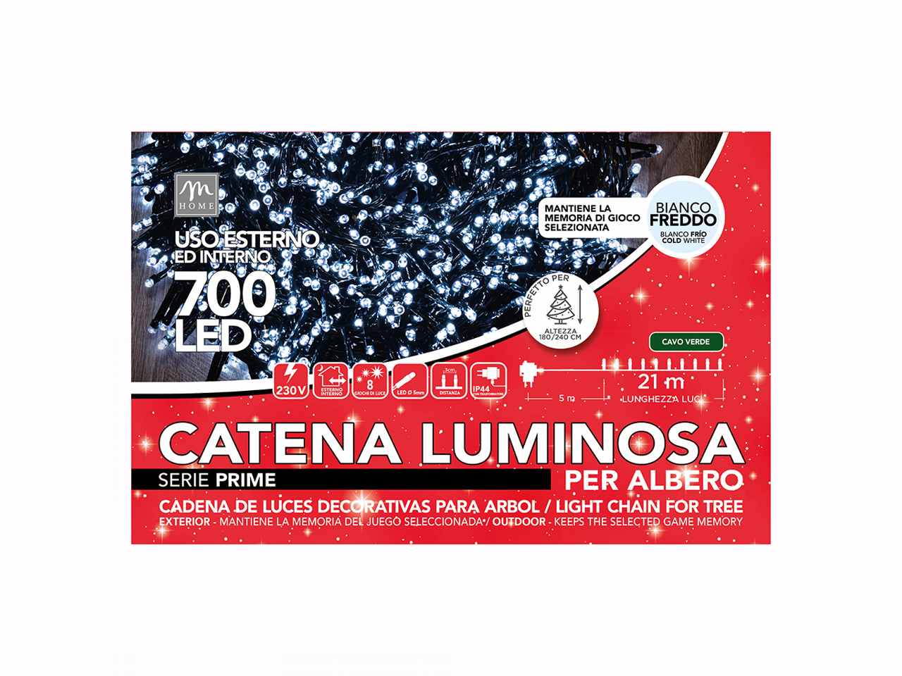 CATENA LUMINOSA 700 LED COLORE BI 88991