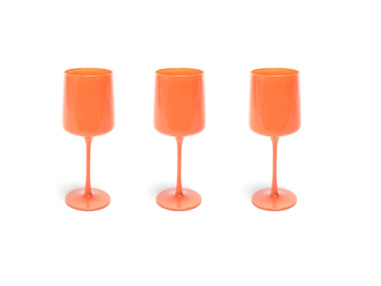 3 CALICI VETRO ORANGE 320ML 09641