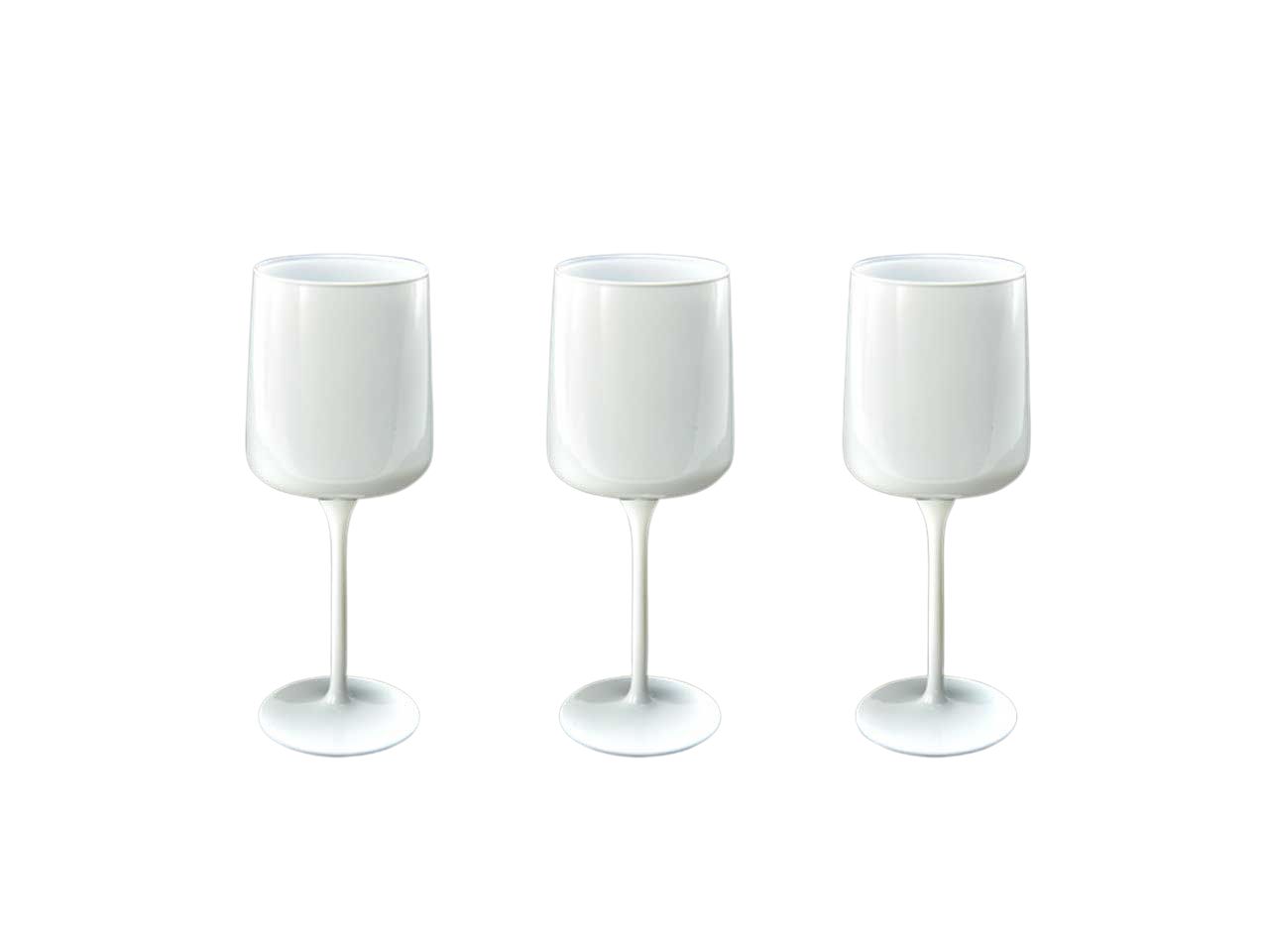 3 CALICI VETRO BIANCO OPACO 320ML 09566