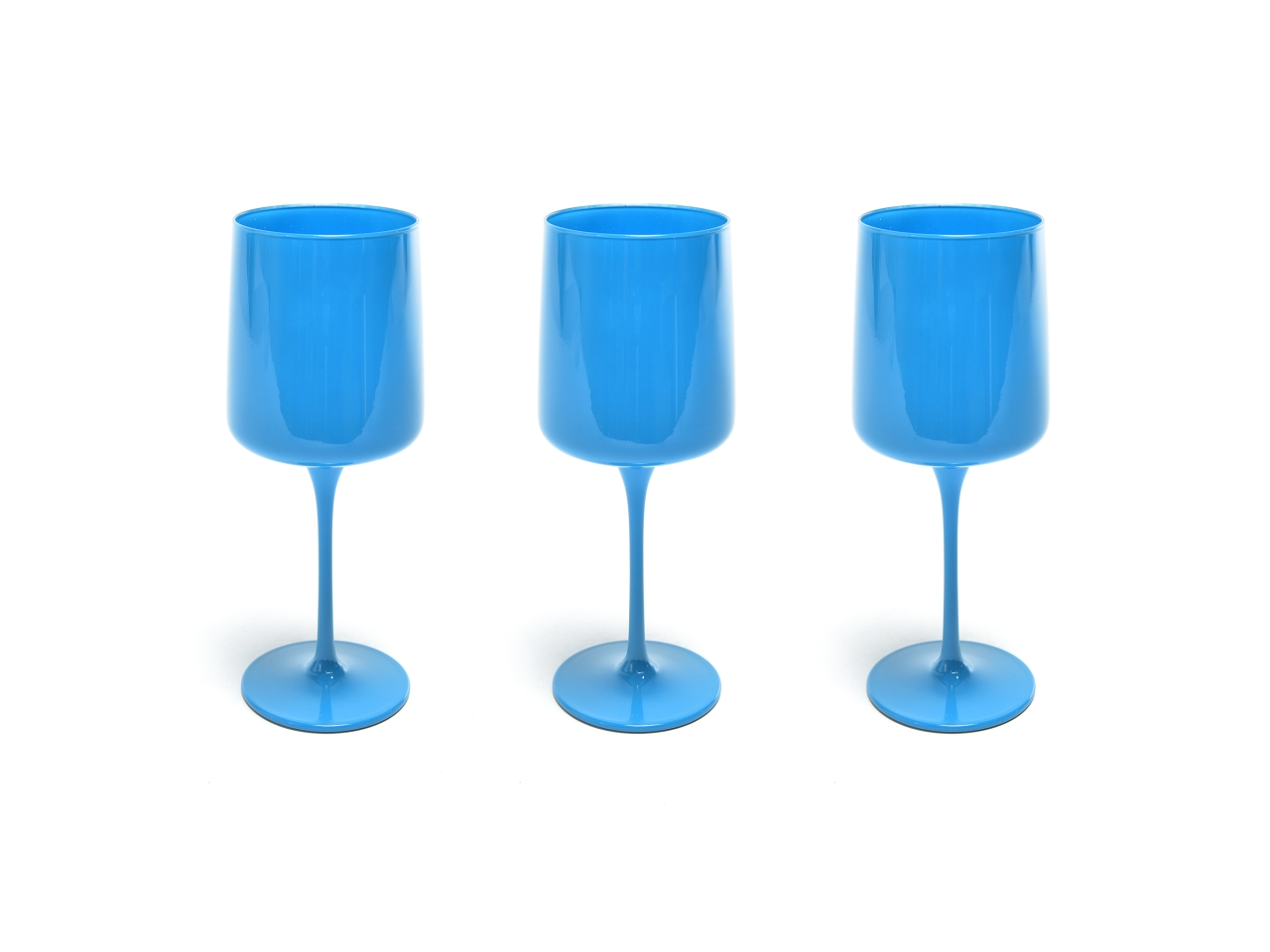 3 CALICI VETRO BLUE OPACO 320ML 09481