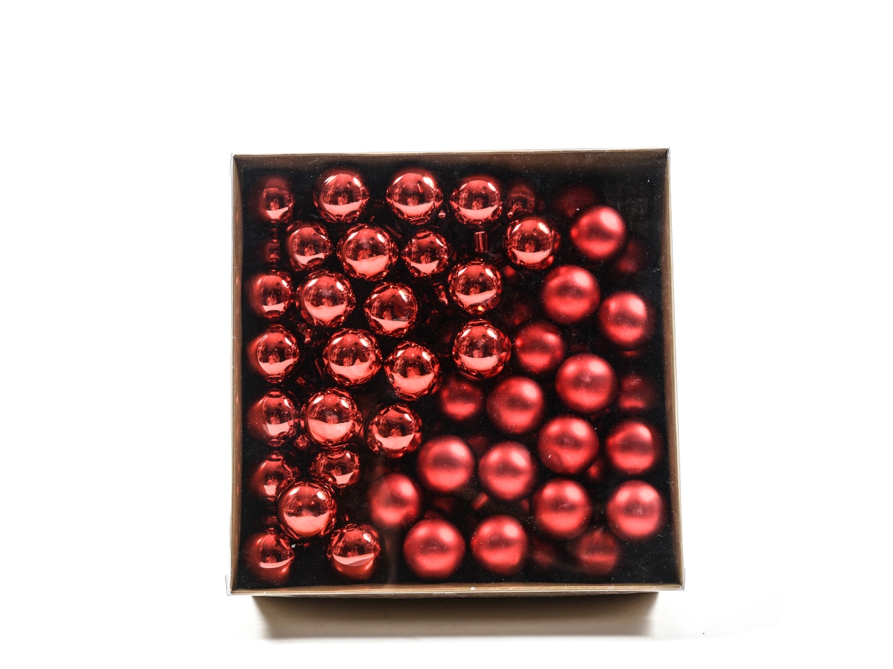 PALLA VETRO 3CM 72PZ ROSSO LUCIDO E OPACO 23548