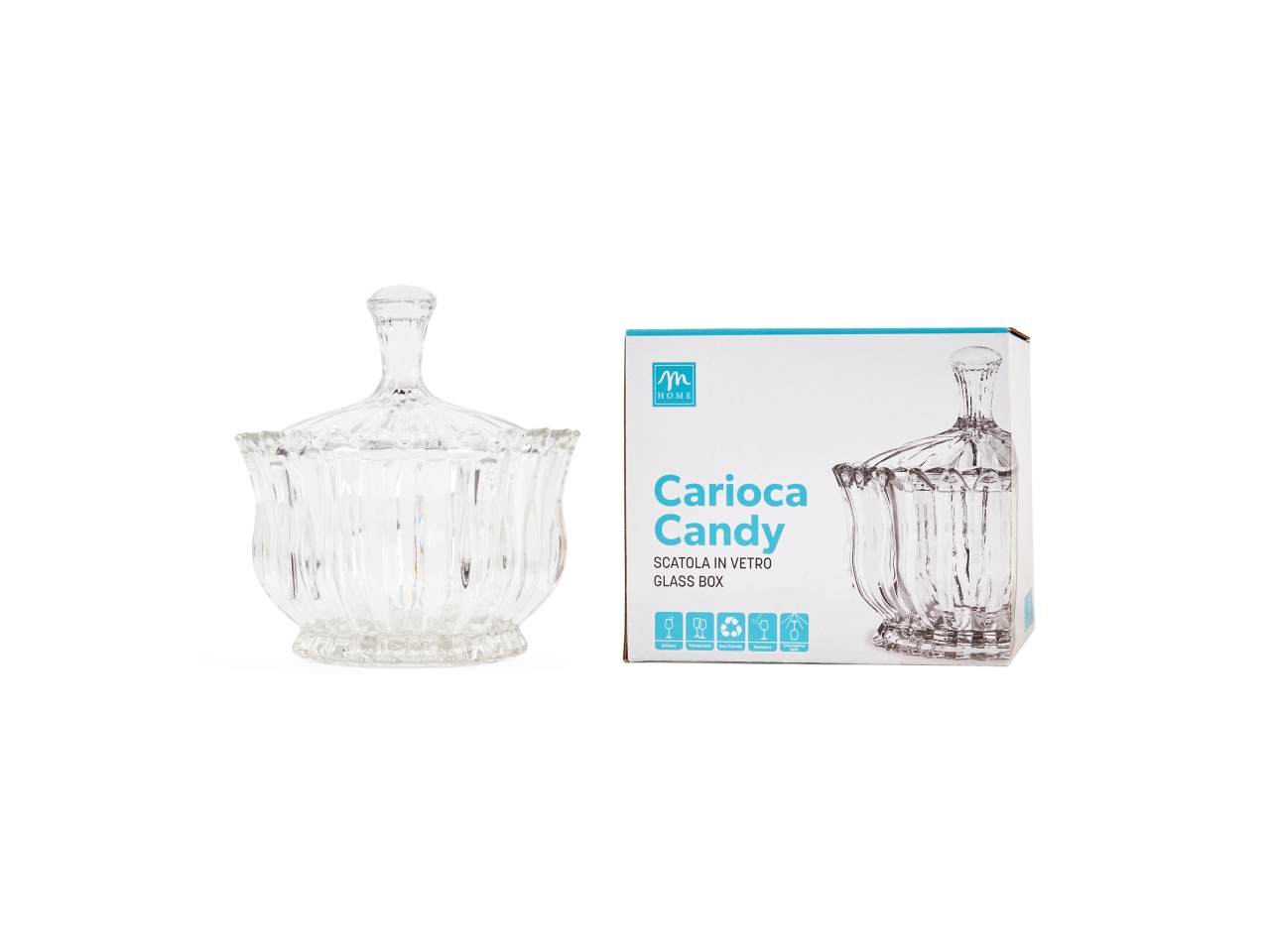 SCATOLA VETRO STELLA D.16XH.18CM 52448