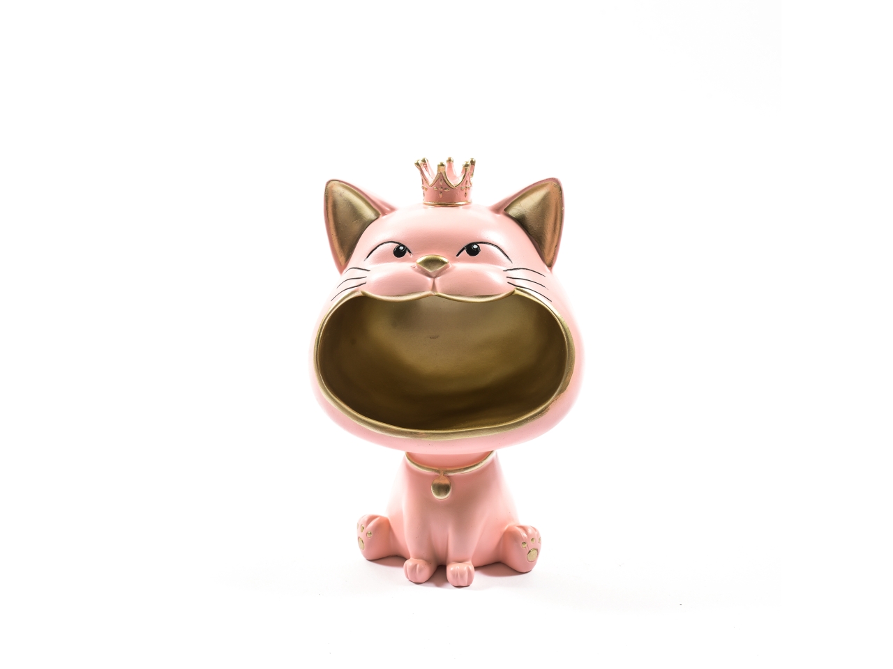 STATUA GATTO RESINA17X13X27 ROSA 05065