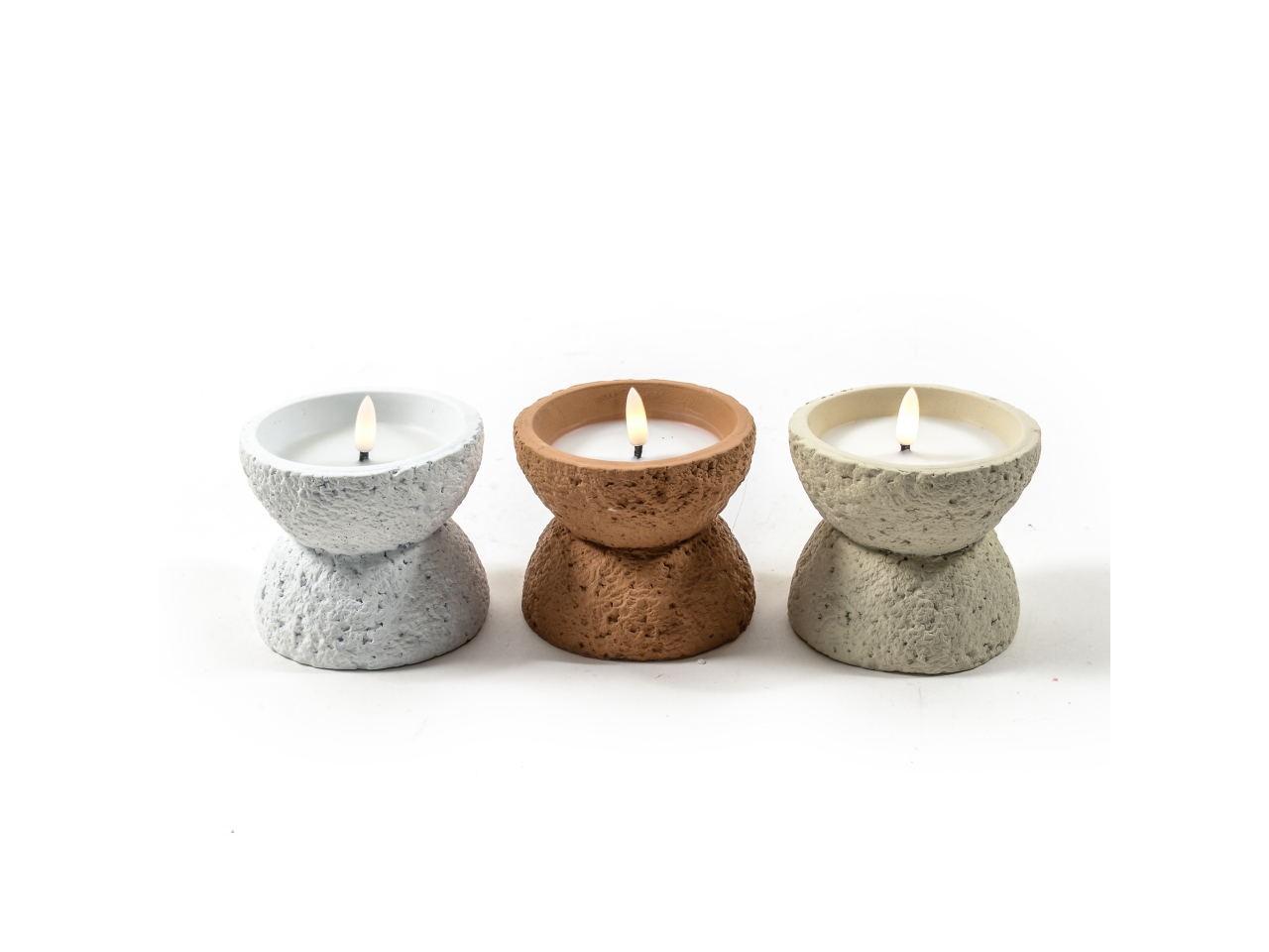 CANDELA LED IN VASO CEM. D.10X9CM 24967