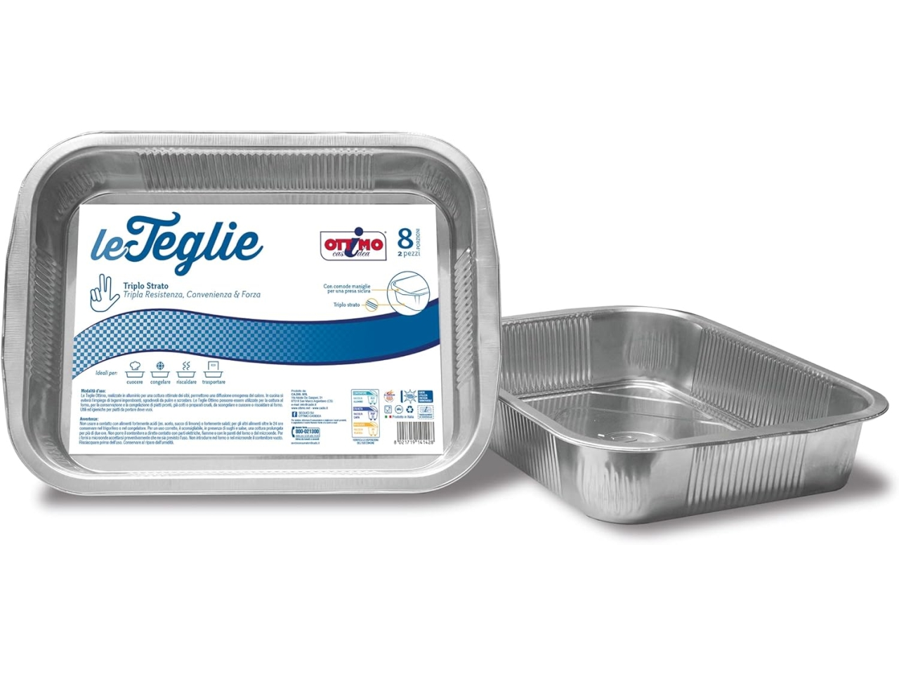TEGLIE CON MANIGLIE 8 PORZIONI 2PZ 408