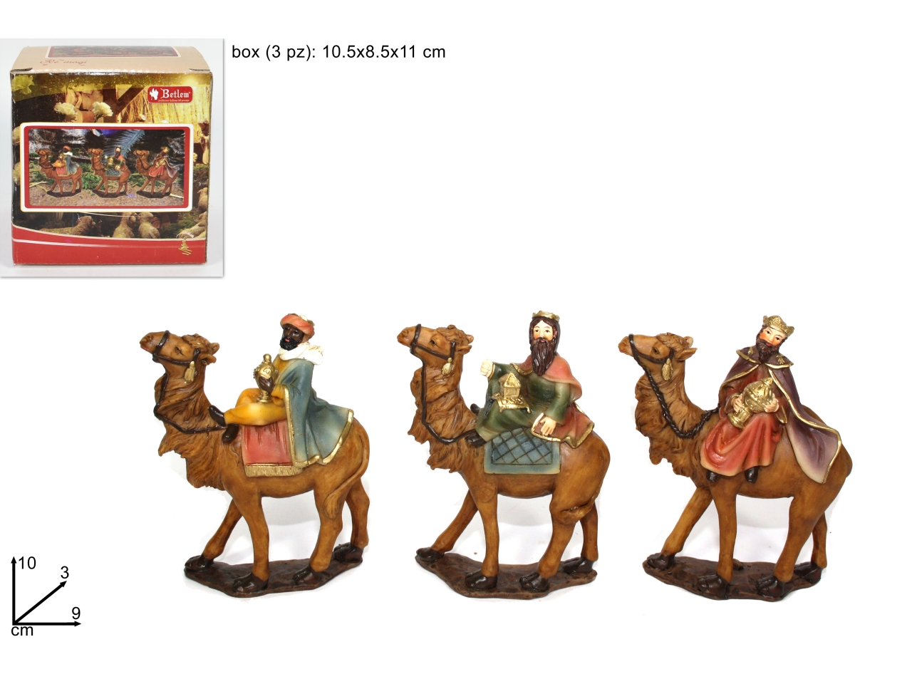 RE MAGI 10CM RESINA 3PZ COLORI CHIARI RE MAGI 10CM RESINA 3PZ COLORI CHIARI
