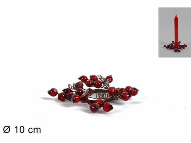 GIROCANDELA 10CM C/BACCHE ROSSE XNA16007391 GIROCANDELA 10CM C/BACCHE ROSSE XNA16007391