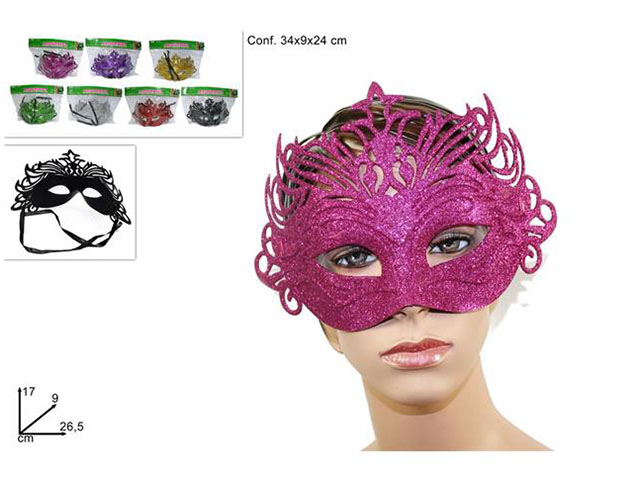 MASCHERA VENEZIANA GLITTER COL. ASS. XCA10000131