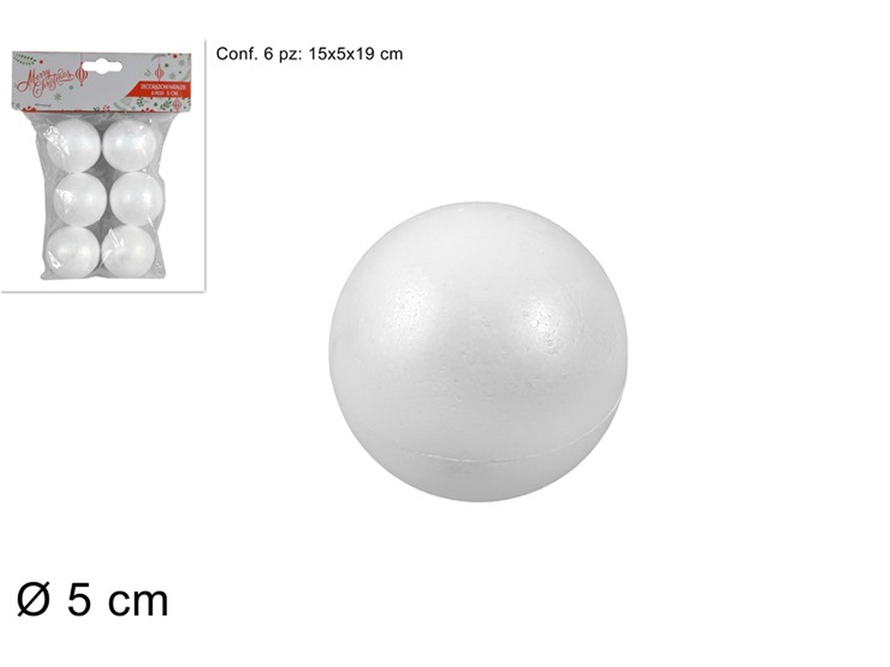 SFERA POLISTIROLO 5cm 6PZ JE000947
