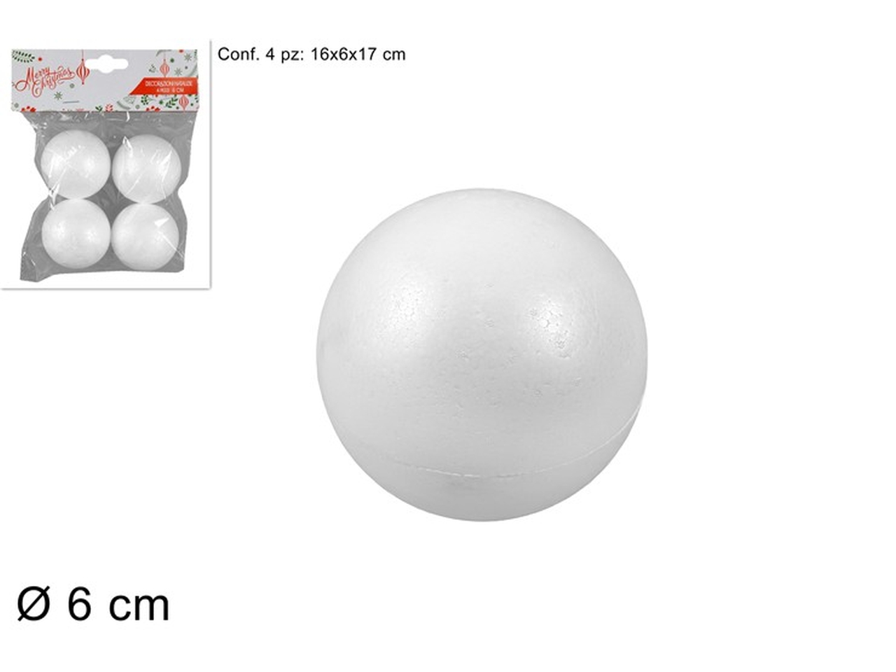 SFERA POLISTIROLO 6cm 4PZ JE000948