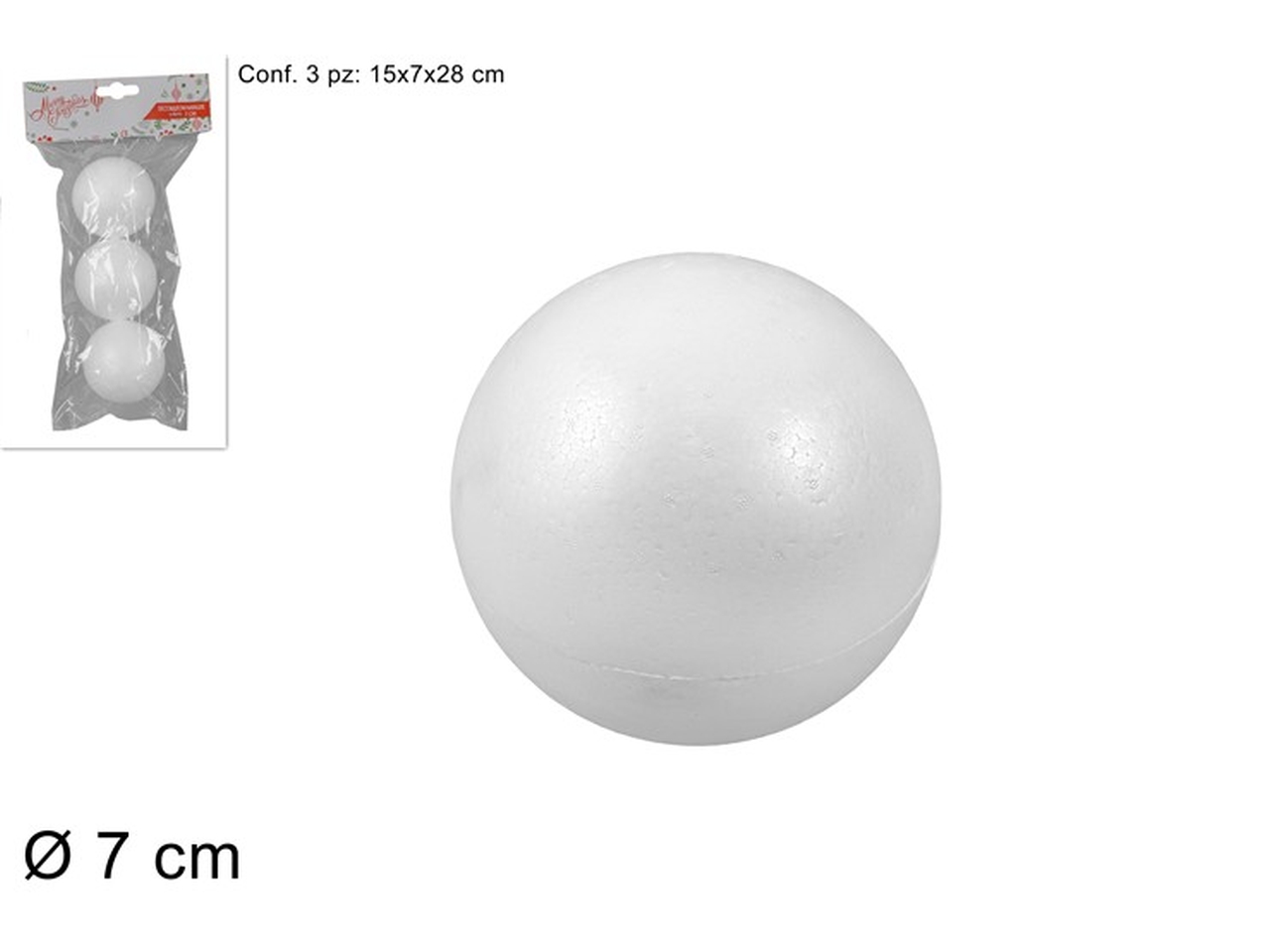 SFERA POLISTIROLO 7cm 3PZ JE000949