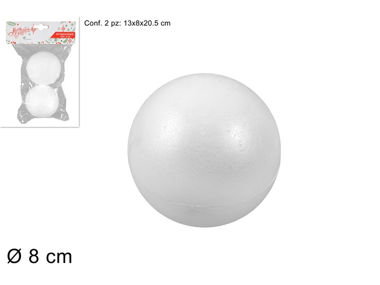 SFERA POLISTIROLO 8cm 2PZ JE000950