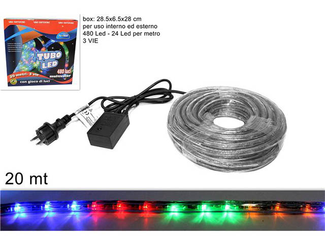 TUBO LED 20MT 3 VIE MULTICOLO MI006043C