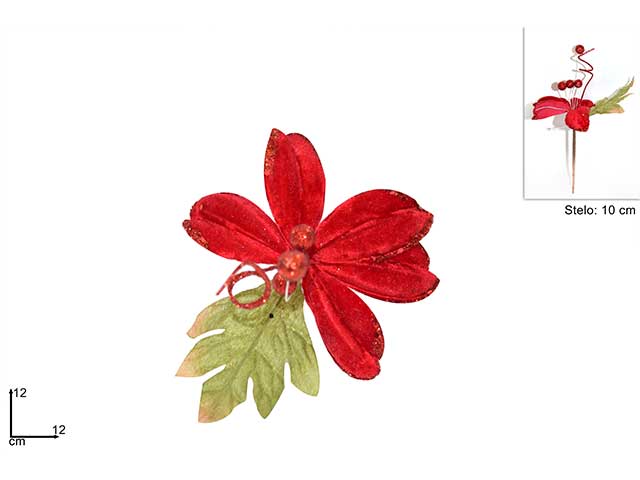 FIORE VELLUTO 12cm ROSSO BA000087