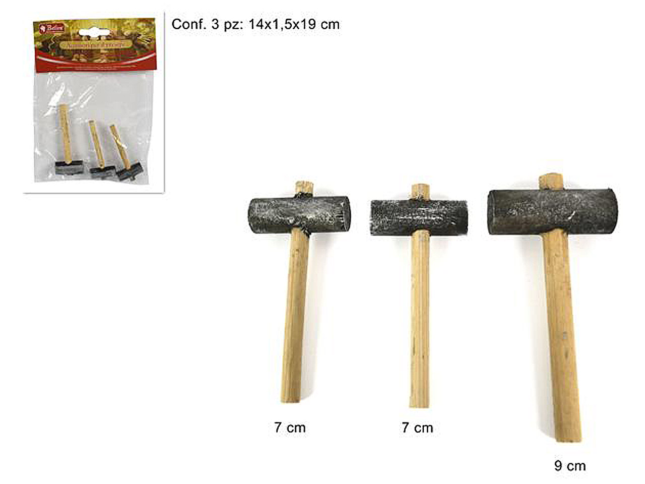 ACC.MARTELLO LEGNO 3pz CA011306