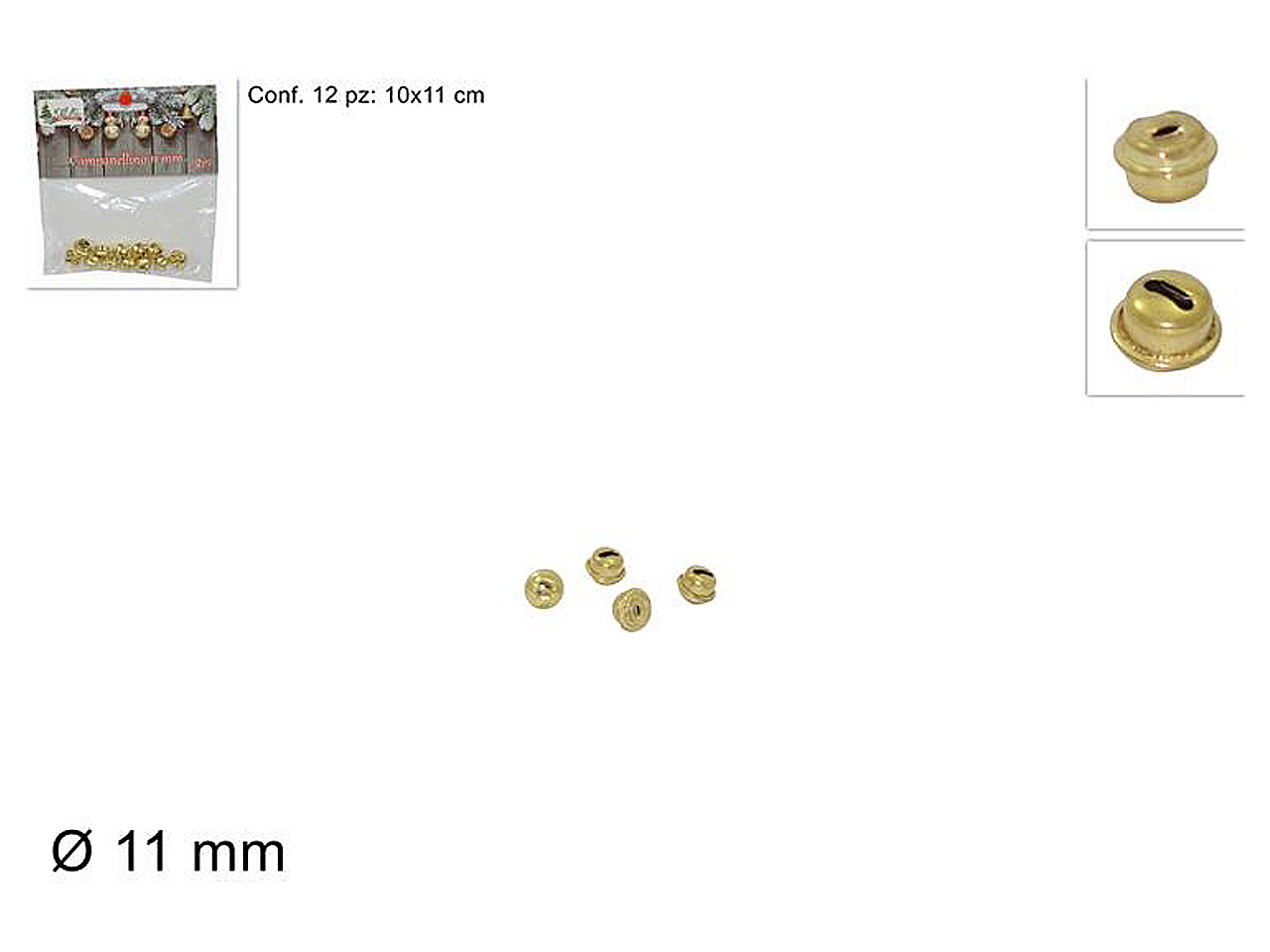 CAMPANELLINO 11mm 12pz ORO J000495