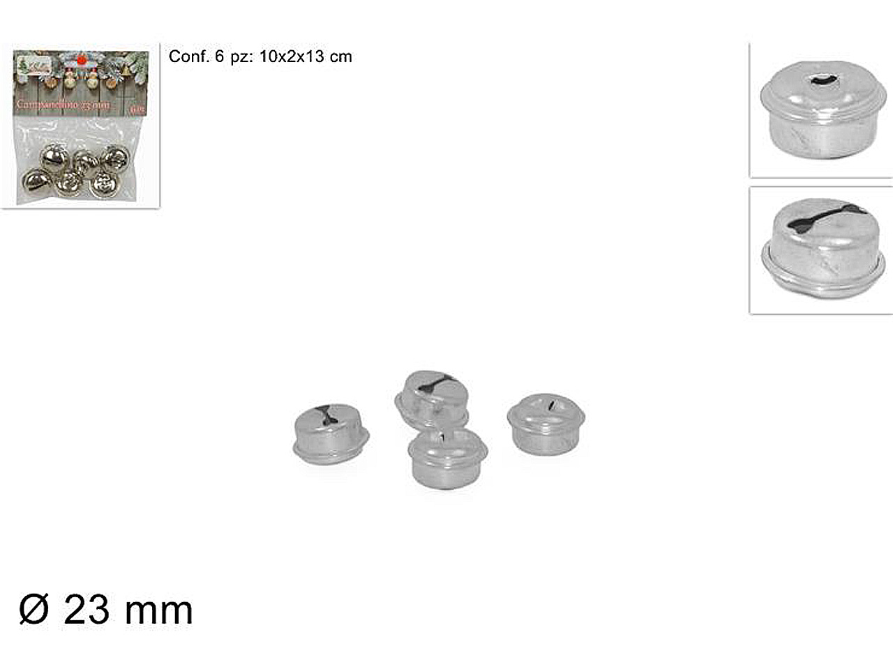CAMPANELLINO 23mm 6pz ARGENTO MJ000497A