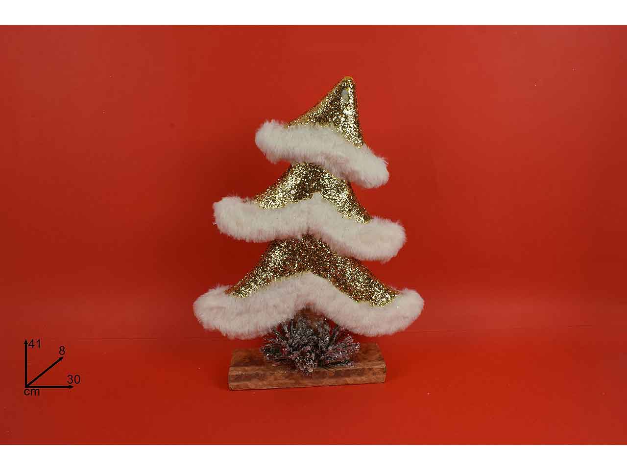 ALBERO INCLINATO 41cm C/GLITTER ORO MI007056