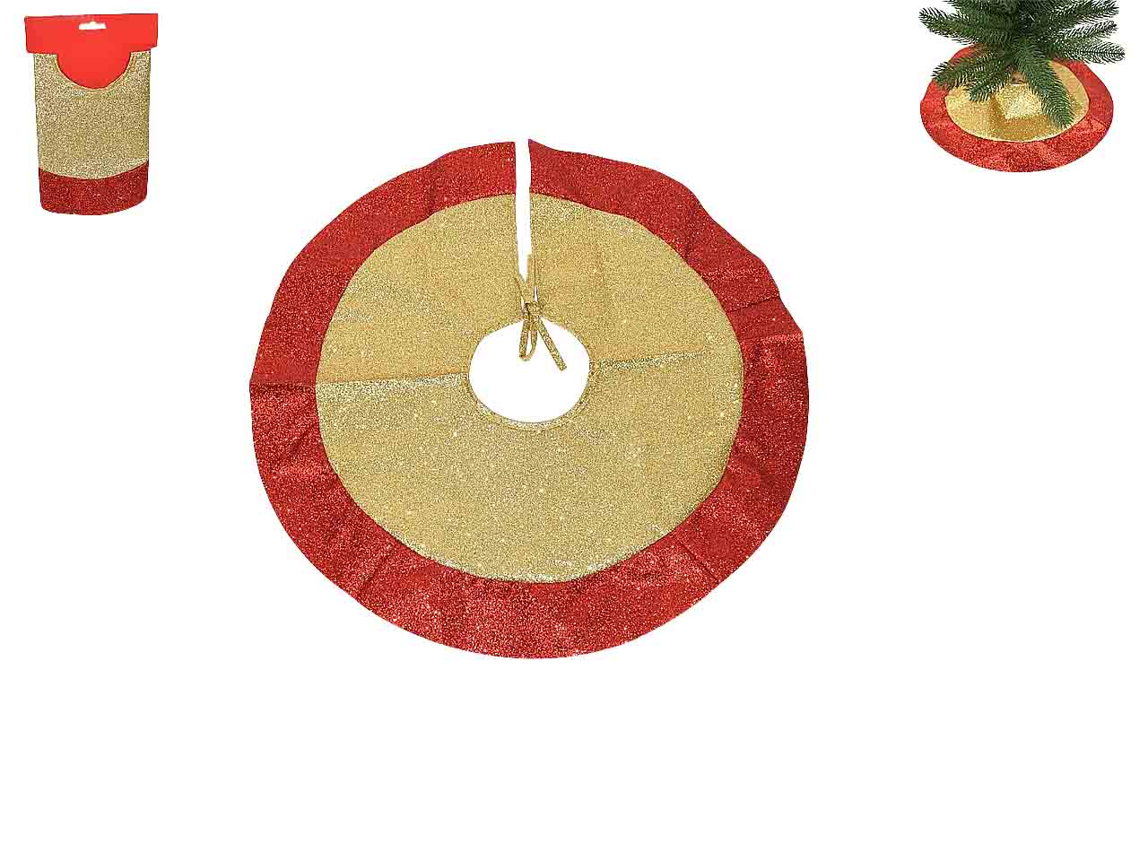 TAPPETO ALBERELLO 45cmORO/ROSSO LU002144A