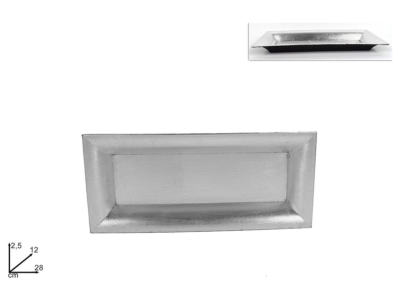 VASSOIO 28×12,5cm ARGENTO MO002066B