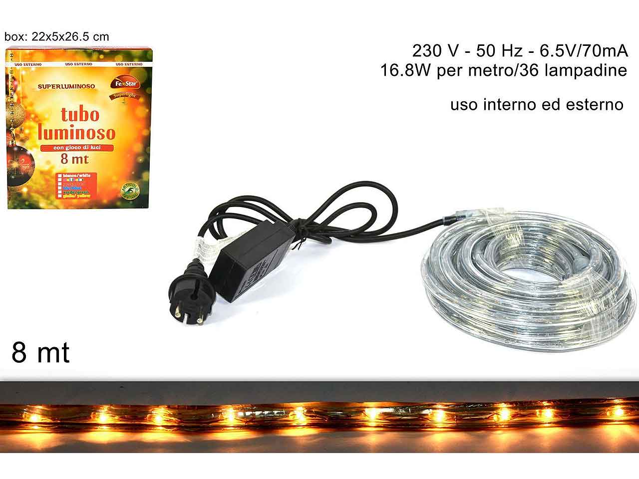 TUBO LUMINOSO 8mt C/CONTROLL.BIANCO MI000024