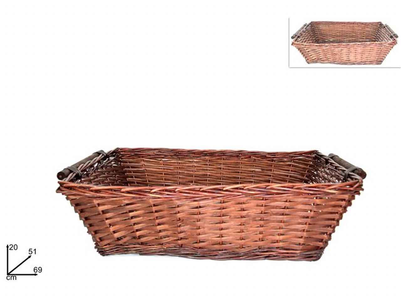 CESTA RETTANGOLARE 64X49XH.20CM MARR. XNA19002021