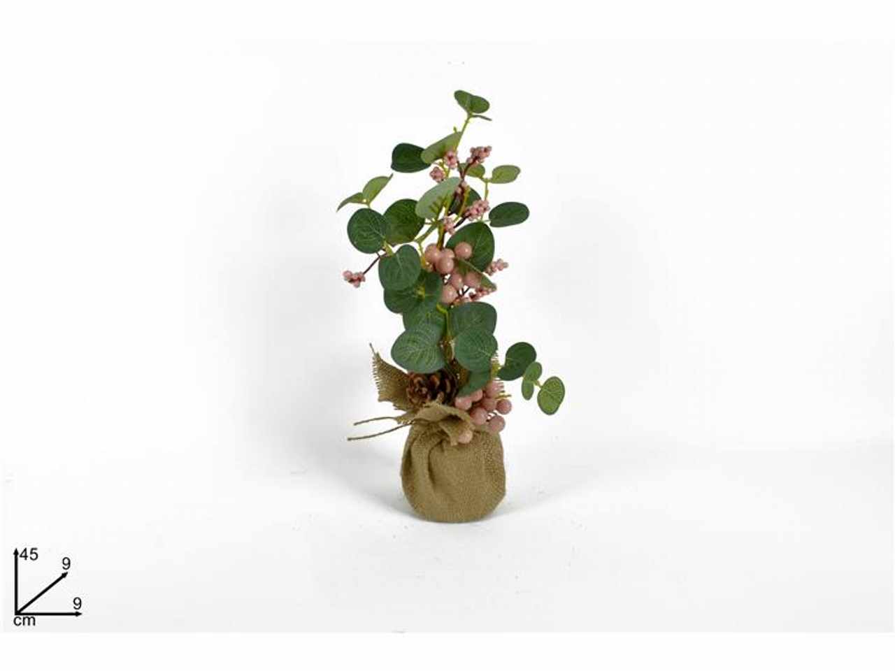 PIANTINA CON BACCHE ROSA E PI RO011306N