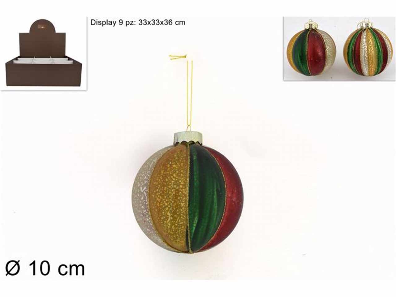 PALLA VETRO D.10CM MULTICOLOR CM003345A