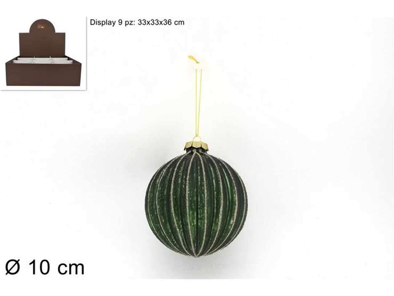 PALLA VETRO D.10CM VERDE OPAC CM003336B