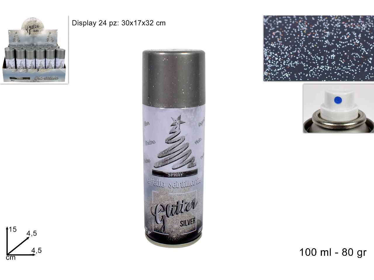 BOMBOLETTA GLITTER ARGENTO PER DECORAZIONI