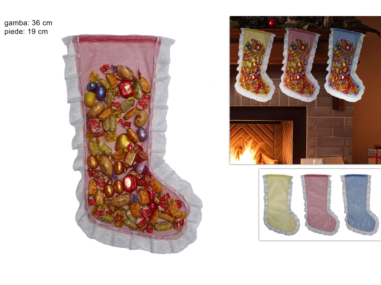 CALZA BEFANA COLORI ASSORTI XNA13003401