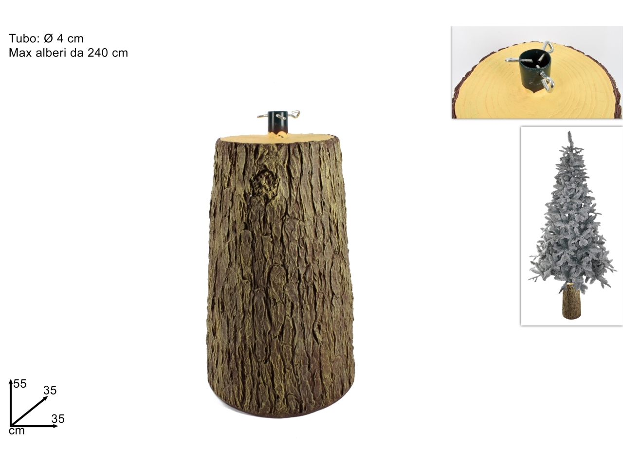 BASE ALBERO TRONCO VETRORESINA 35X55