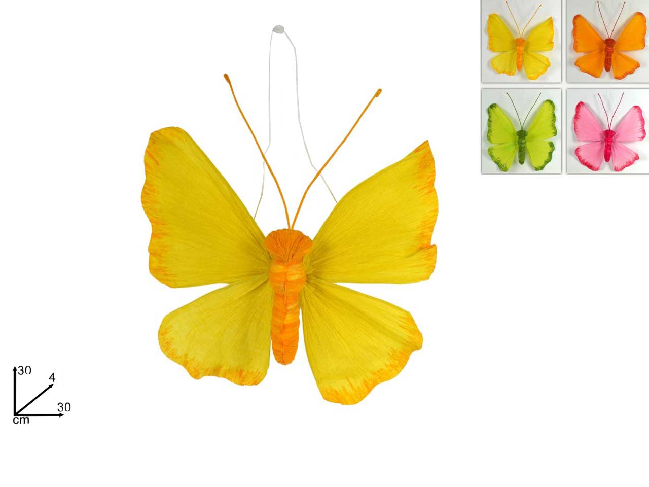 FARFALLA CARTA 30CM 4COLORI XPA19002401