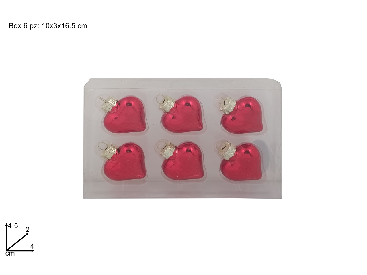 APP. CUORE VETRO 4,5CM 6PZ XNA23067271