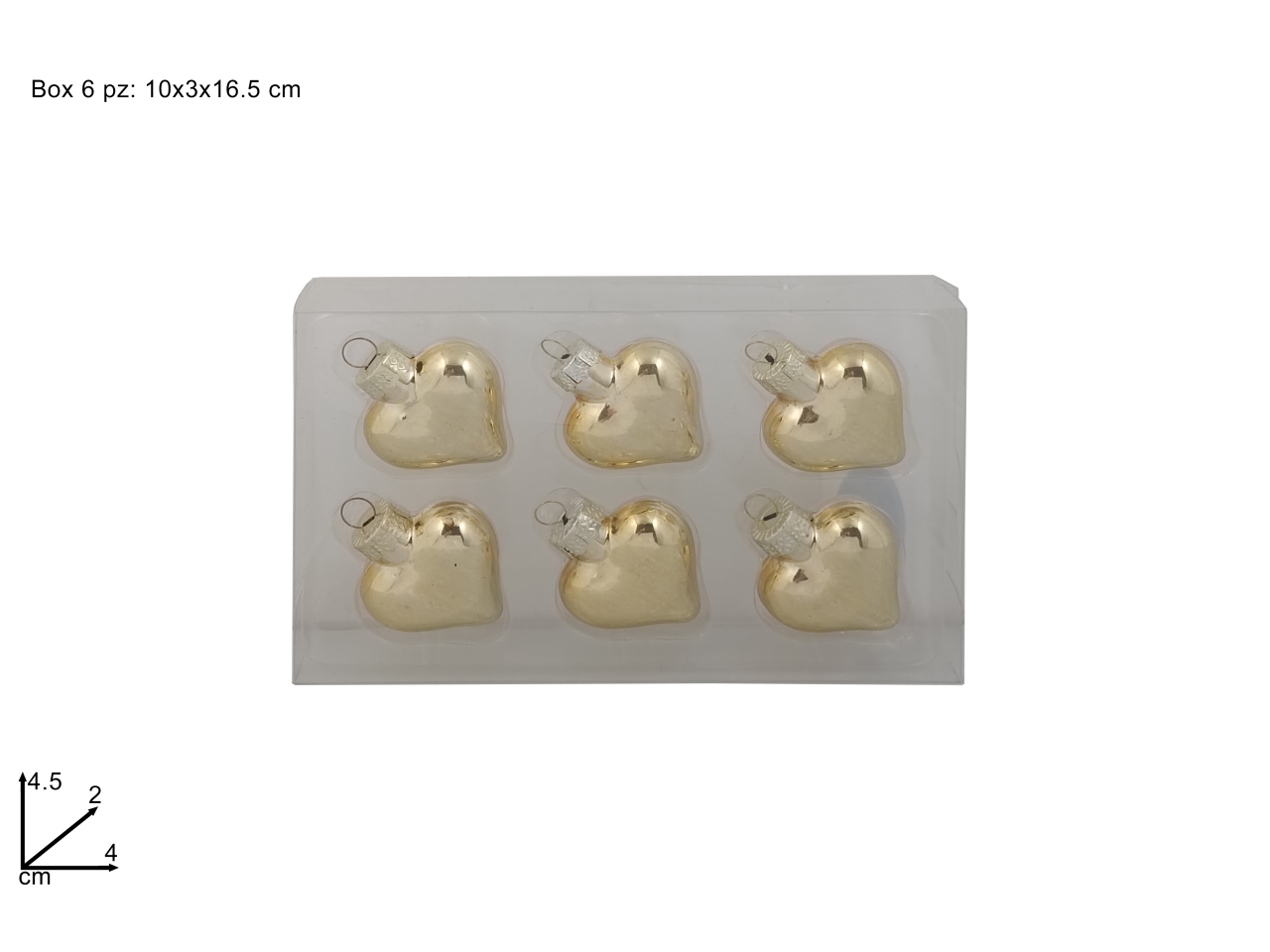 APP. CUORE VETRO 4,5CM 6PZ XNA23067281